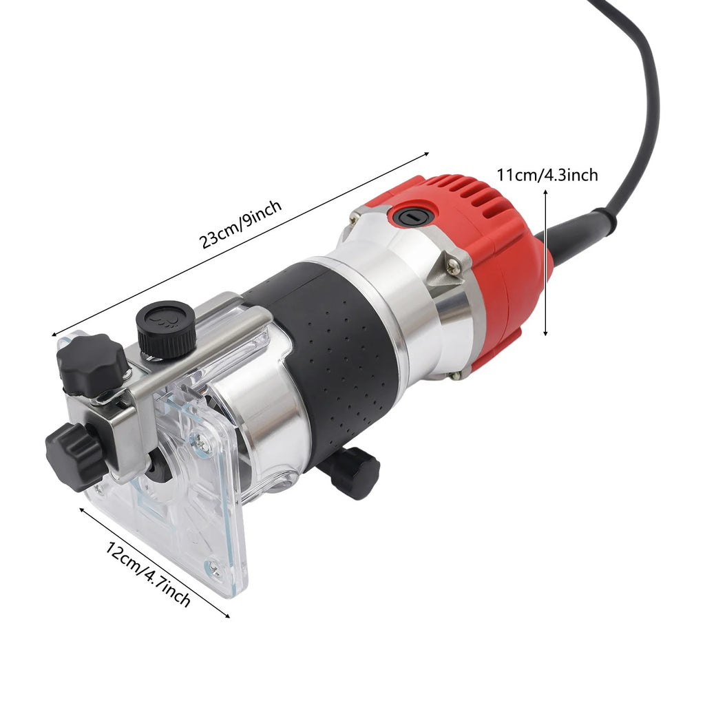 800W Electric Wood Router Machine – 30000RPM Woodworking Trimmer for Edge Trimming, Grooving & DIY Carpentry