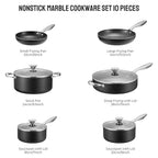 Premium Aluminium Non-Stick Pot & Pan Set (10pc) – Oven-Safe, Dishwasher-Safe & Induction-Ready