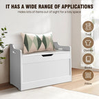 Wooden Storage Bench with Lid – 2-in-1 Toy & Blanket Box, Large Capacity with Safety Hinges