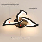 Dimmable 35W LED Ceiling Light with Remote – Black Acrylic Flower Design, 3000K–6500K Adjustable Lighting