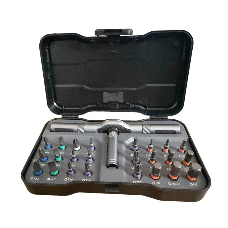24-in-1 Magnetic Ratchet Screwdriver & Allen Wrench Set – Compact Multi-dlTool with T-Hane