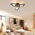 Dimmable 35W LED Ceiling Light with Remote – Black Acrylic Flower Design, 3000K–6500K Adjustable Lighting