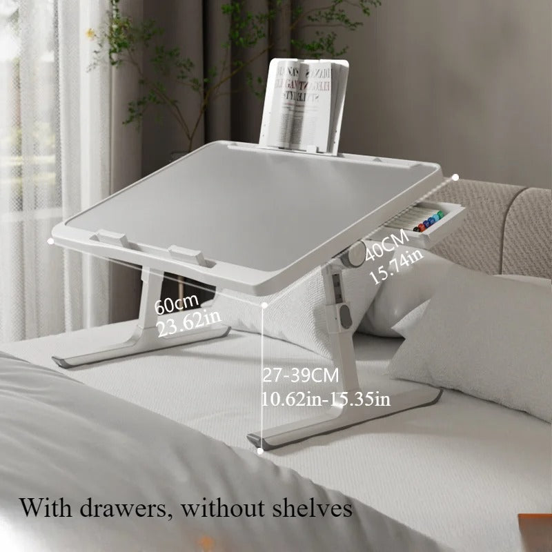 Foldable laptop bed tray table, height and angle adjustable laptop bed table, laptop table for bed/sofa/sofa chair/floor, laptop