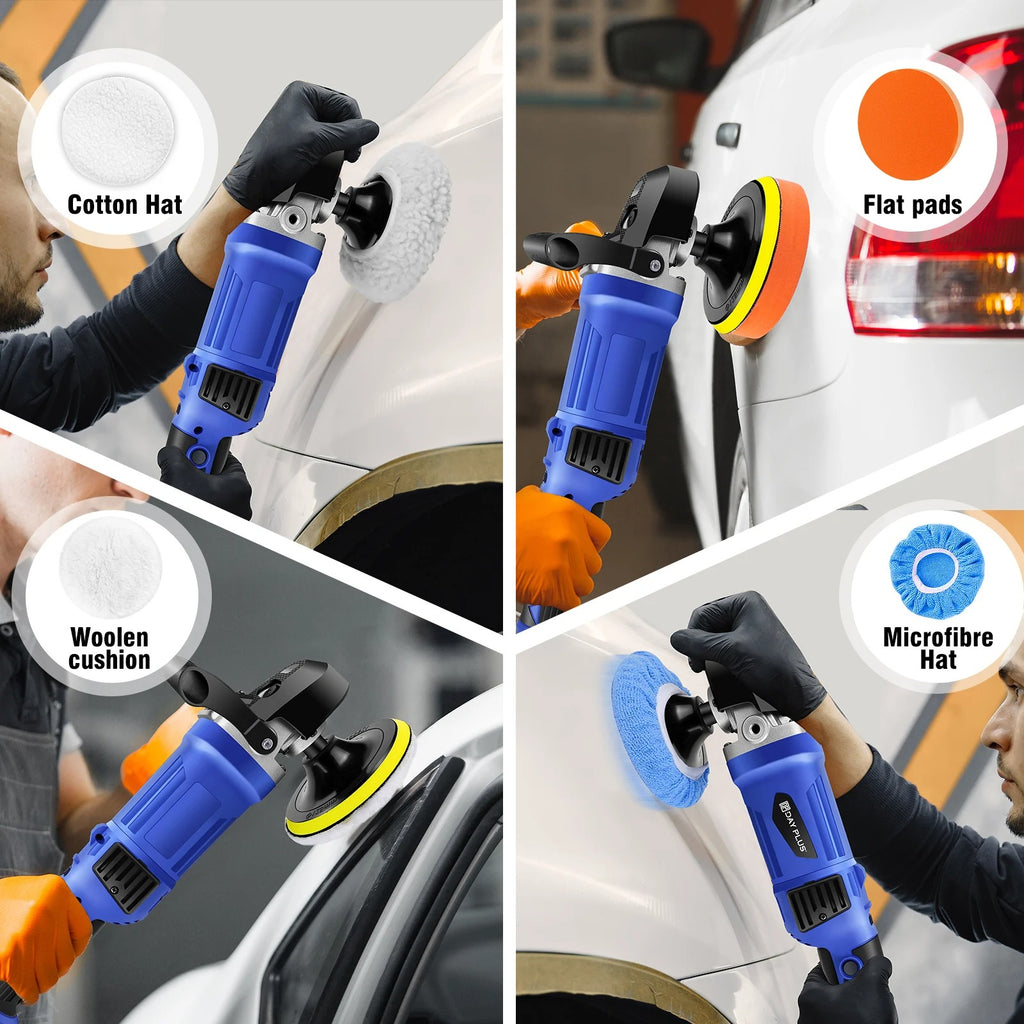 Professional 1400W Electric Car Polishing Machine – Complete 22-Piece Buffer & Detailing Set