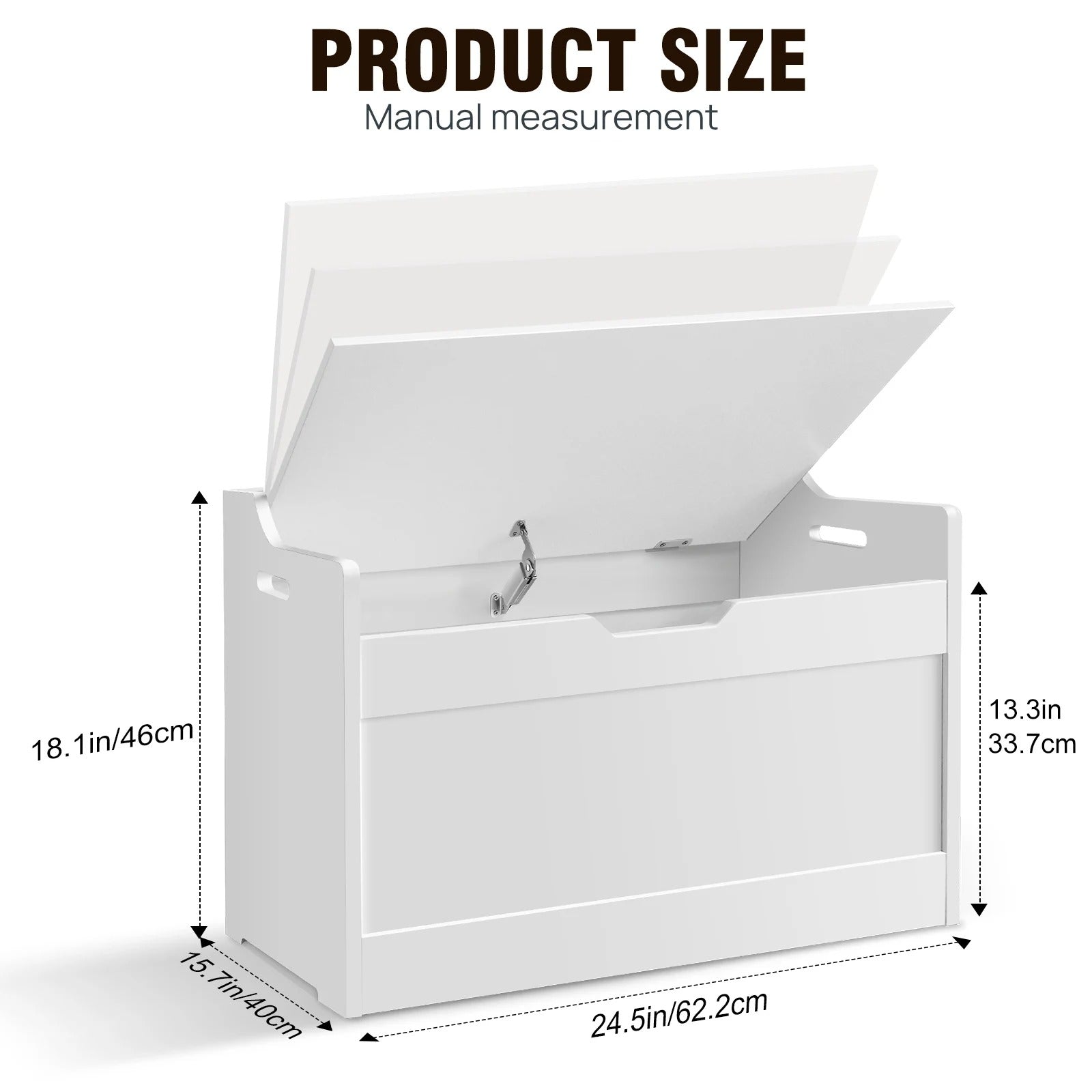 Wooden Storage Bench with Lid – 2-in-1 Toy & Blanket Box, Large Capacity with Safety Hinges