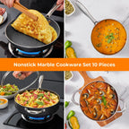 Premium Aluminium Non-Stick Pot & Pan Set (10pc) – Oven-Safe, Dishwasher-Safe & Induction-Ready