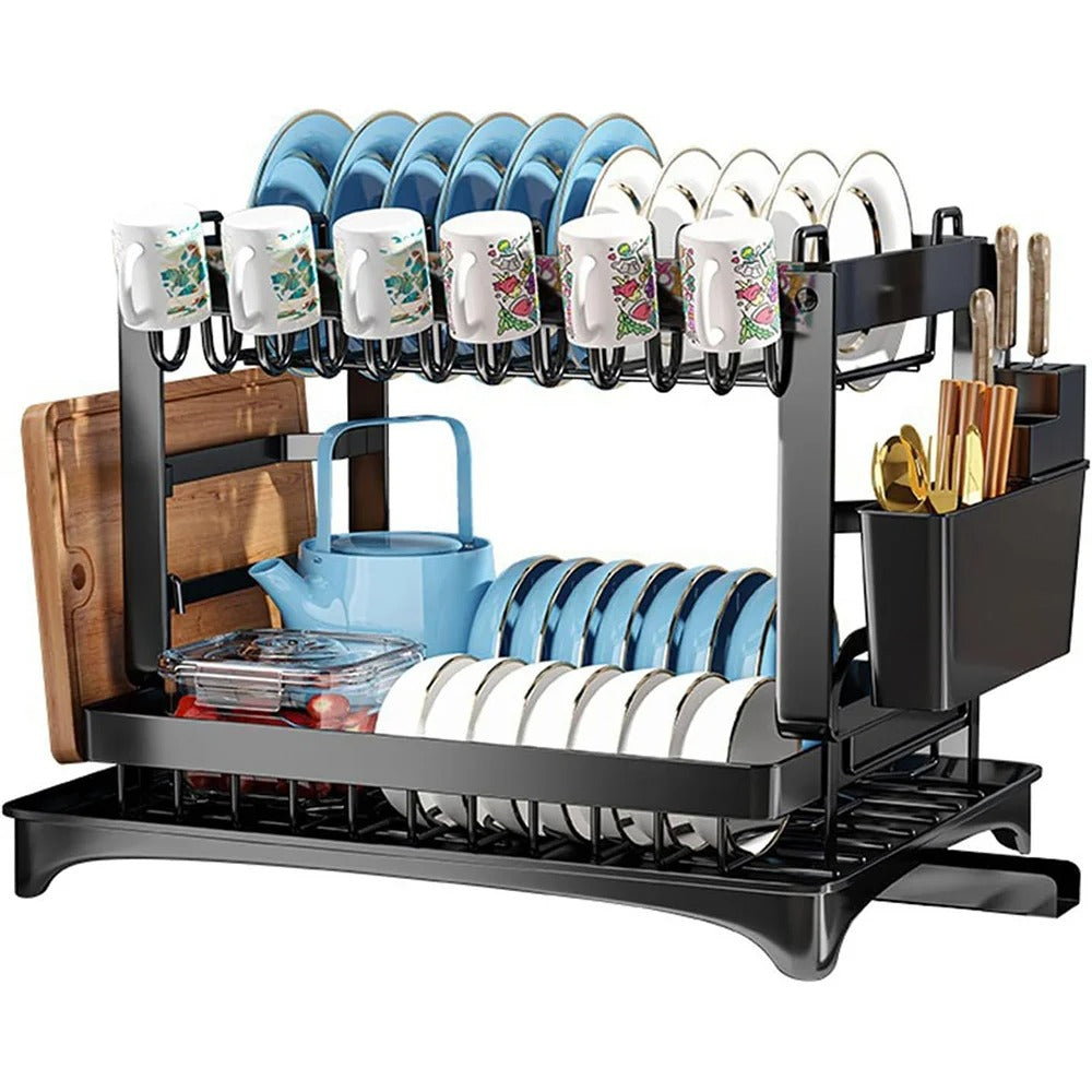 Drainer rack kitchen sink Kitchen Adjustable Plates Organizer Dish Bowl Drainer Storage Rack Cutlery Storage Holder