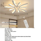 Modern LED Ceiling Light 48W – Dimmable V-Shaped Acrylic Flush Mount with Remote Control, 3000K/4000K/6500K for Bedroom, Living Room & Kitchen