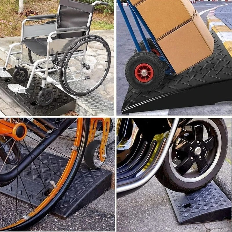 2pcs 50x27x7cm Ramps Curb Assisted Ramp Pad Portable PE Speed Bumps Slope for Driveway Loading Dock Sidewalk