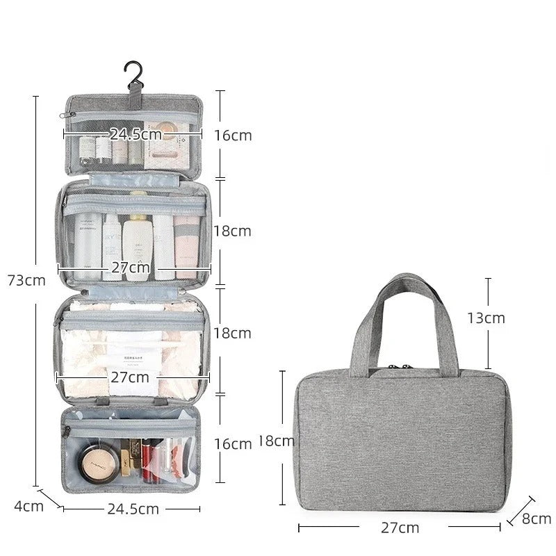 Travel Waterproof Folding Dry and Wet Separation Toiletry Bag Cosmetic Storage Bag Large Capacity Cosmetic Bag