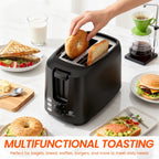 2-Slice Stainless Steel Toaster – Wide-Slot Breakfast Machine with 6 Browning Levels & Auto Pop-Up