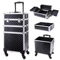 Rolling Makeup Case 3 In 1 Removable Make Up Case Cosmetology Case On Wheels Large Capacity Lockable Makeup Trolley For Salon
