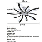Modern LED Ceiling Light 48W – Dimmable V-Shaped Acrylic Flush Mount with Remote Control, 3000K/4000K/6500K for Bedroom, Living Room & Kitchen