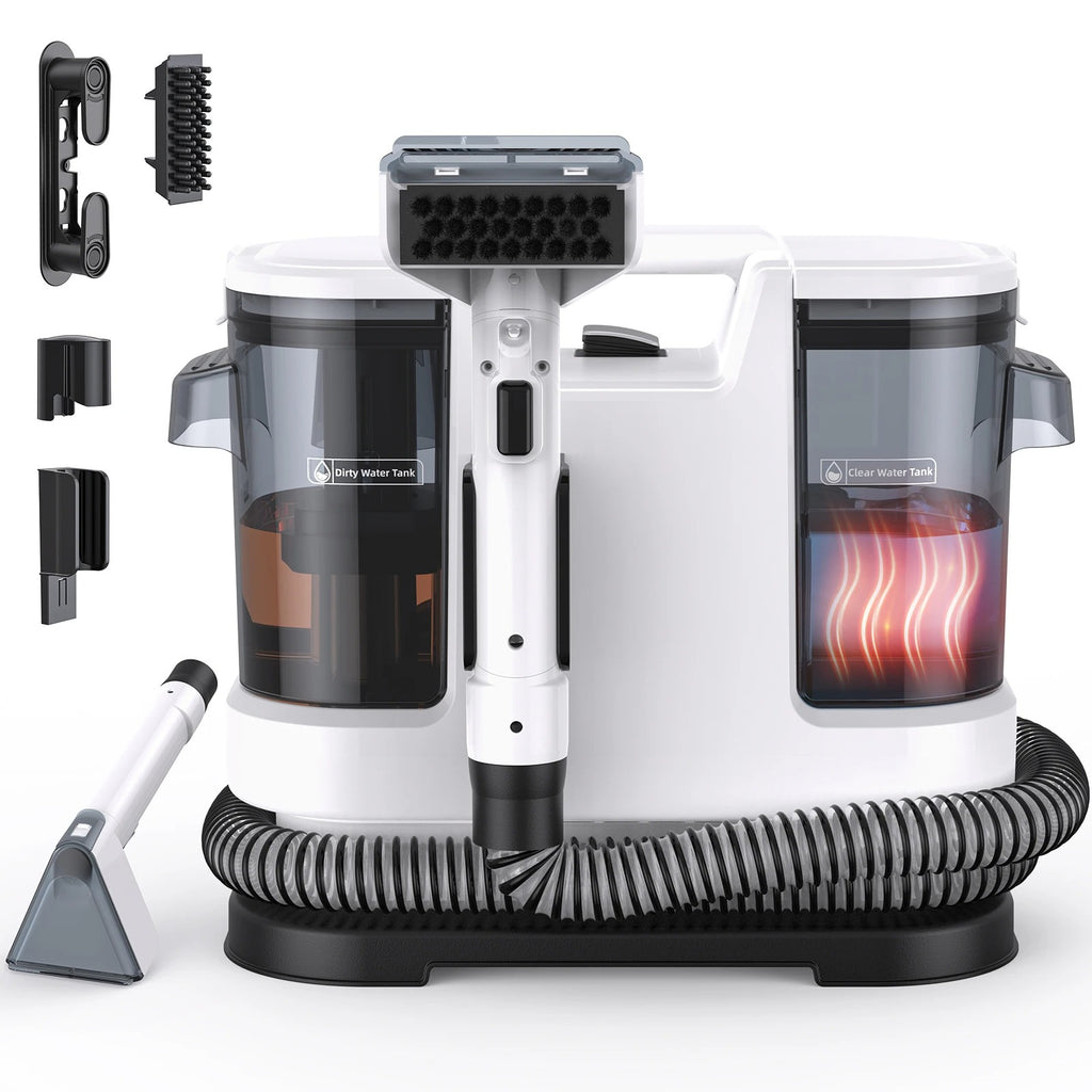 Lubluelu V8 800W Hot Water Carpet Cleaner 60°C Deep Clean Pet Stains 15kPa Strong Suction 5M Long Power Cord 1.75L Tank