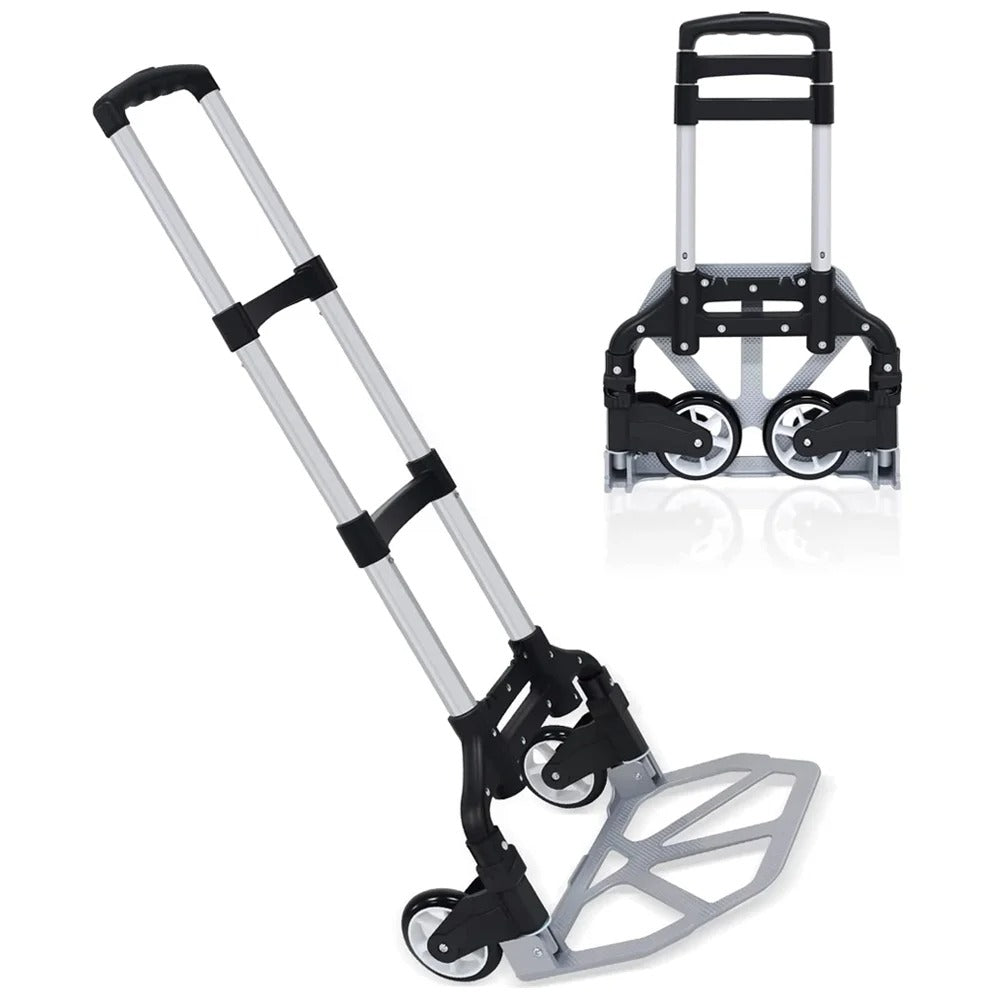 Folding luggage trolley portable hand truck lightweight aluminum luggage home warehouse garden office trolley Load 80KG