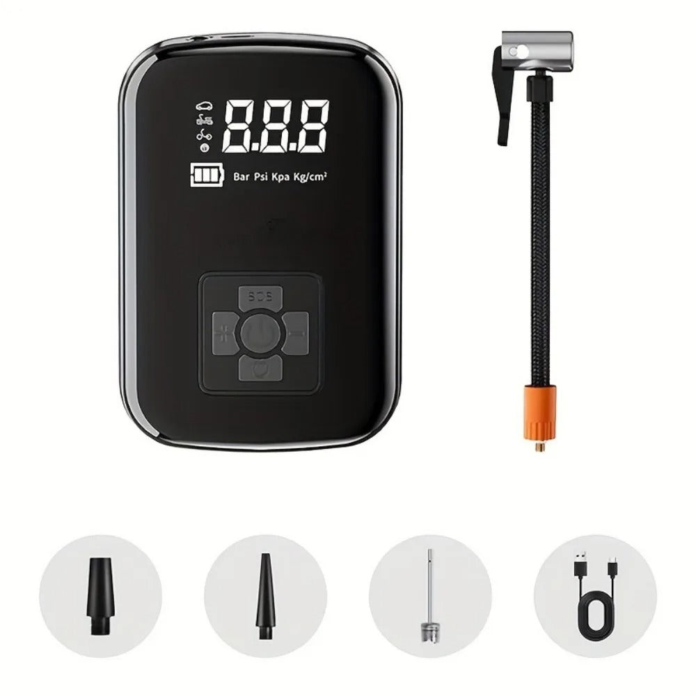 Digital Display Air Pump Portable Air Compressor LED Light Wireless Cordless Tire Inflation for Car Motorcycle Boat Tyre Balls