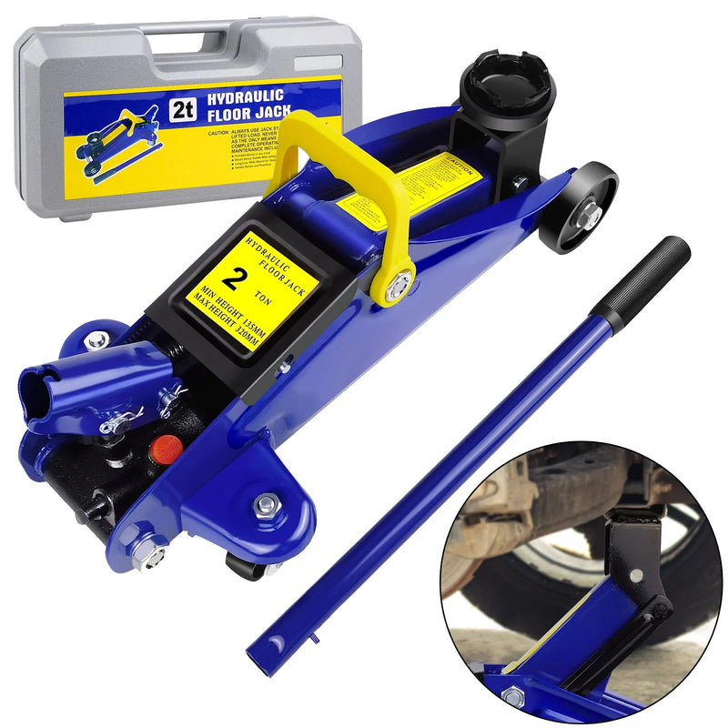 2-Ton Hydraulic Trolley Jack – Heavy-Duty Steel Floor Jack for Cars & Vans (135–320mm Lift)