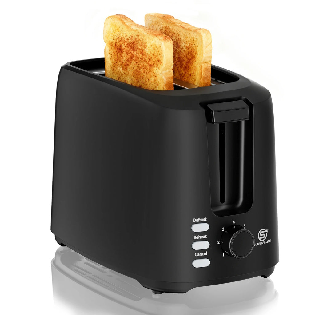 2-Slice Stainless Steel Toaster – Wide-Slot Breakfast Machine with 6 Browning Levels & Auto Pop-Up