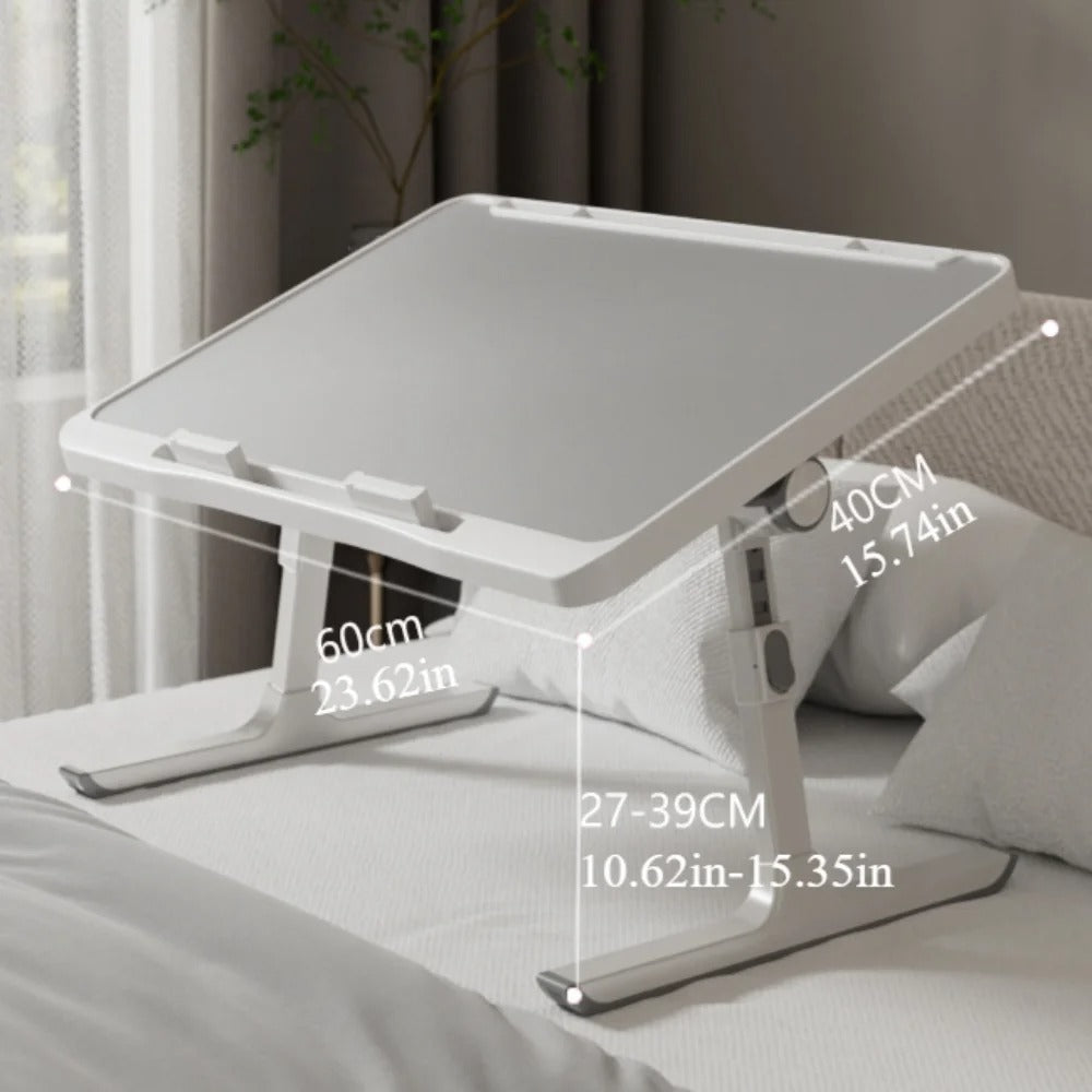 Foldable laptop bed tray table, height and angle adjustable laptop bed table, laptop table for bed/sofa/sofa chair/floor, laptop