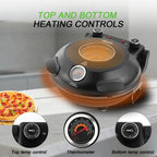 Professional Indoor Electric Pizza Oven – 1200W, 420℃ Fast Heat, Dual Control & 12" Removable Ceramic Stone