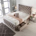 Ottoman Bed  with 2 x Bottom End Drawers & Orthopadic Mattress